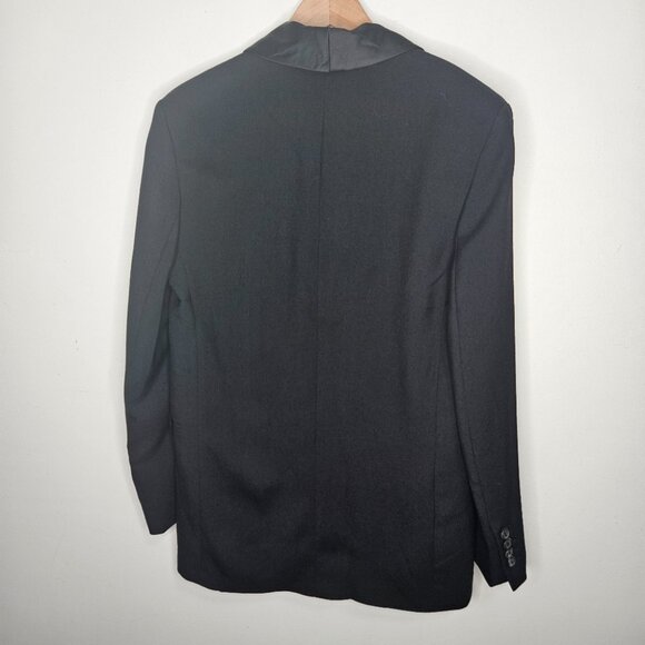 NWT Zara Bloggers Fav Tuxedo Satin Collar Blazer Sz XS Black Dinner 8283/400 - Picture 8 of 10